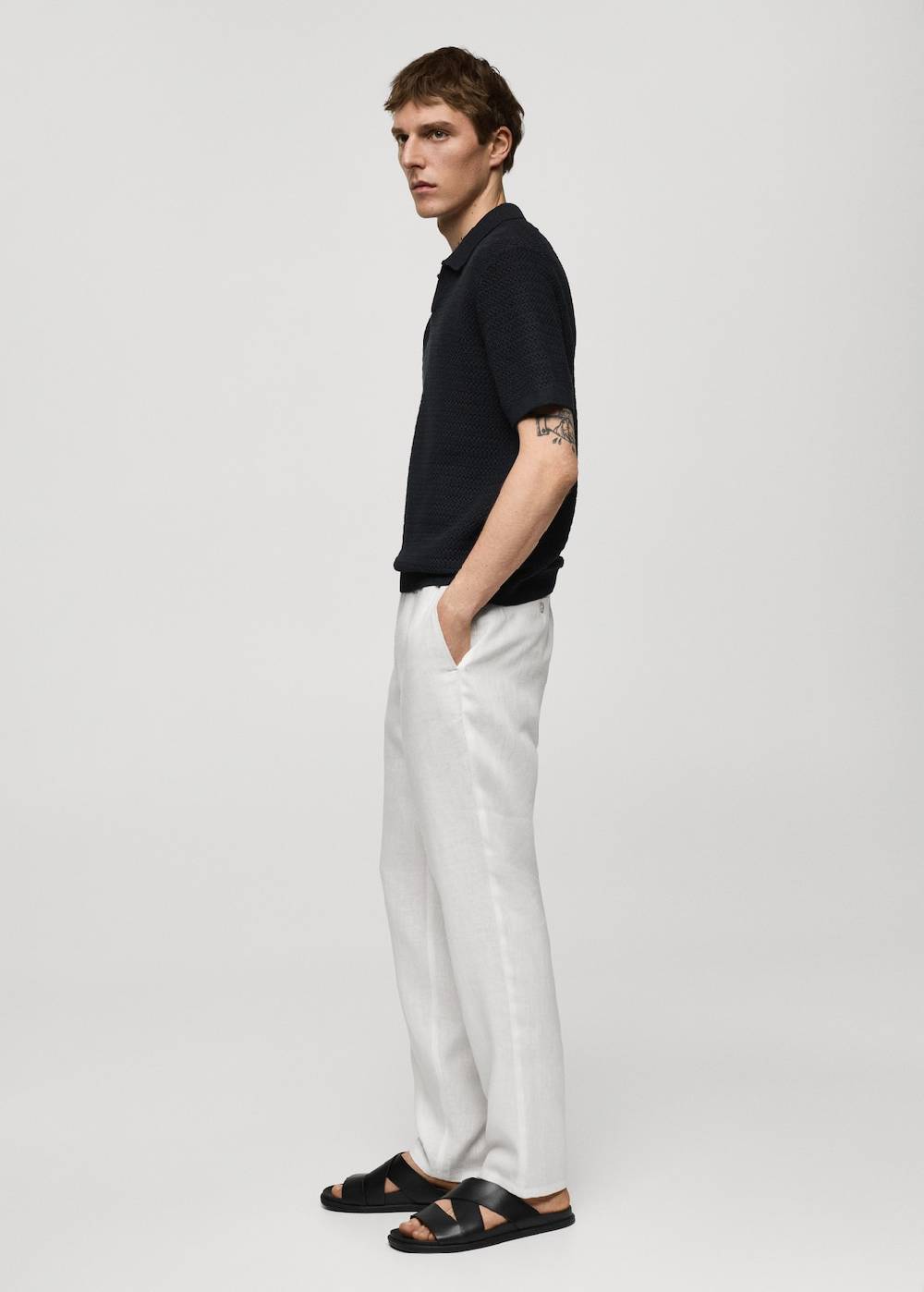 Mango Slim Fit-Hose aus 100 % Leinen Neueste Mode