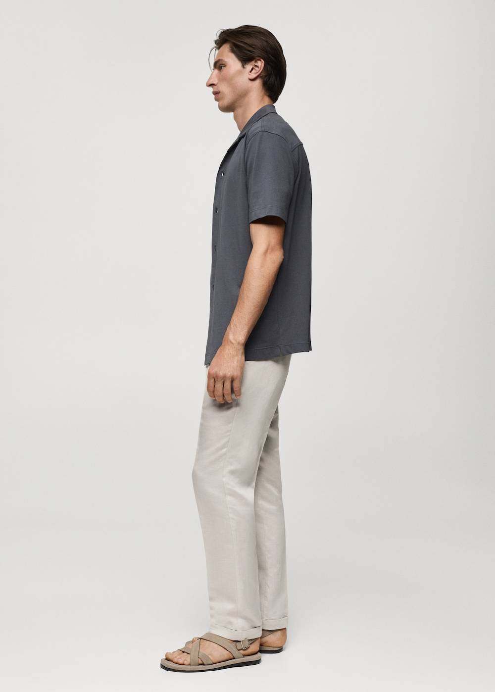 Mango Leinen-Tencel-Hose mit Kordelzug Zeitlich begrenztes Angebot