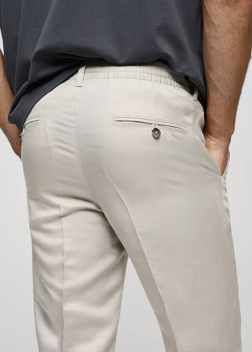 Mango Leinen-Tencel-Hose mit Kordelzug Zeitlich begrenztes Angebot