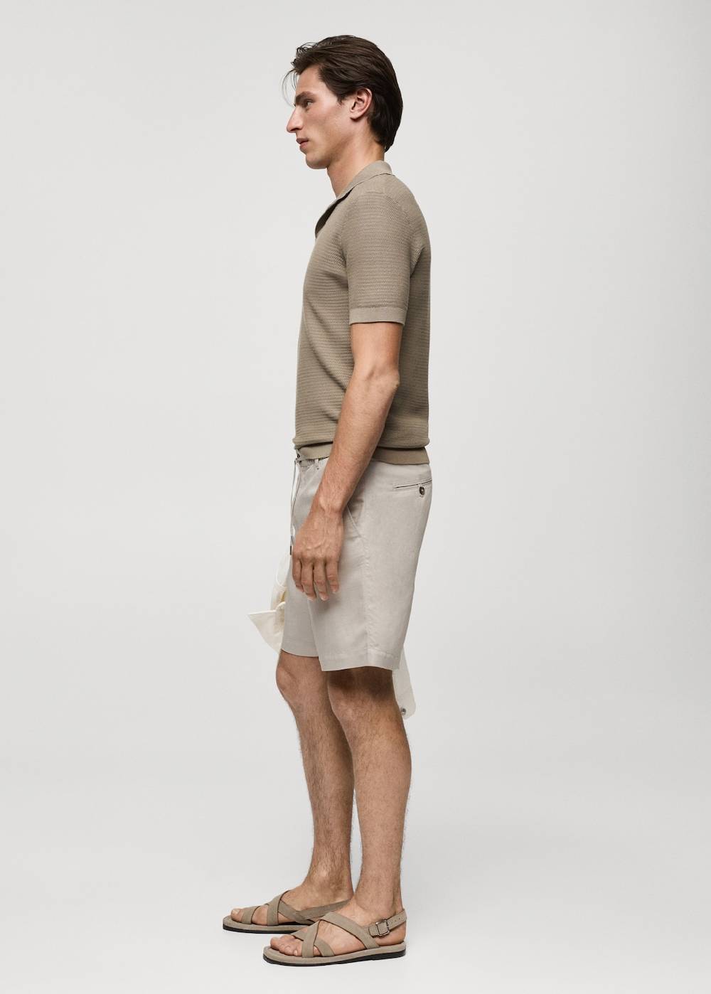 Mango Leinen-Bermudashorts aus Tencel mit Kordelzug Große Rabatte