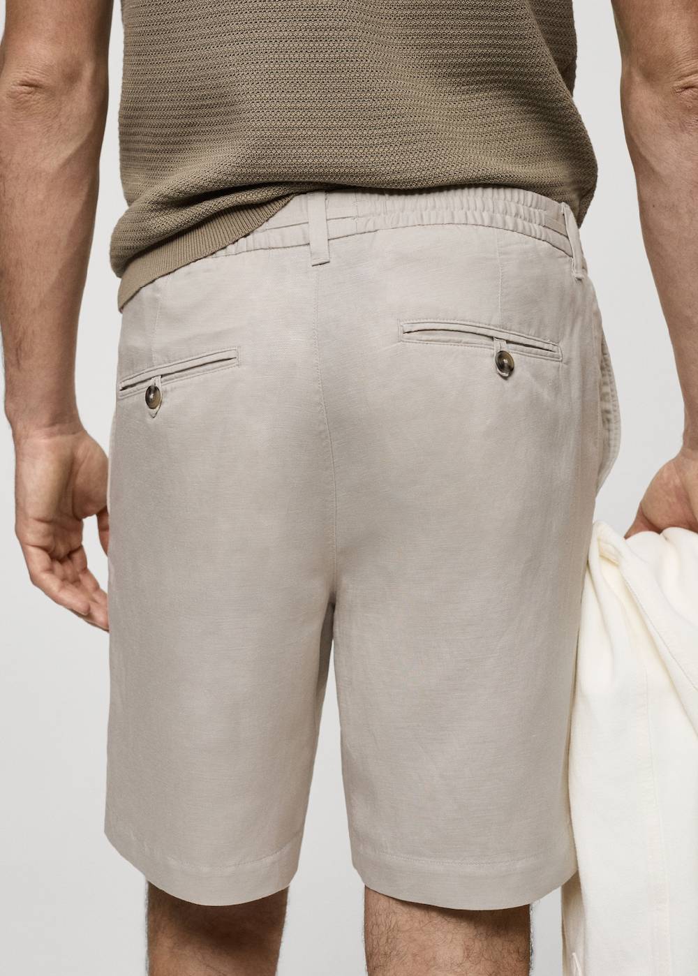 Mango Leinen-Bermudashorts aus Tencel mit Kordelzug Große Rabatte