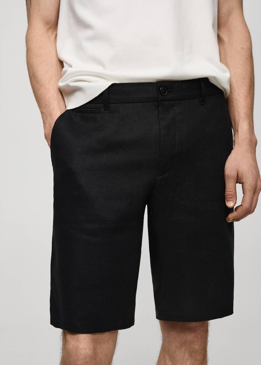 Mango Slim-Fit-Bermudashorts aus 100 % Leinen Tägliche Deals