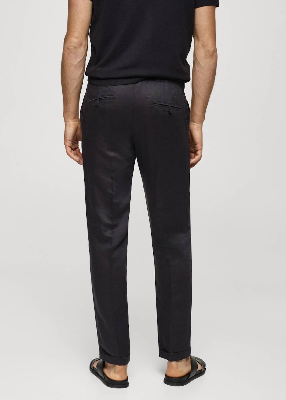 Mango Leinen-Tencel-Hose mit Kordelzug Sonderangebote