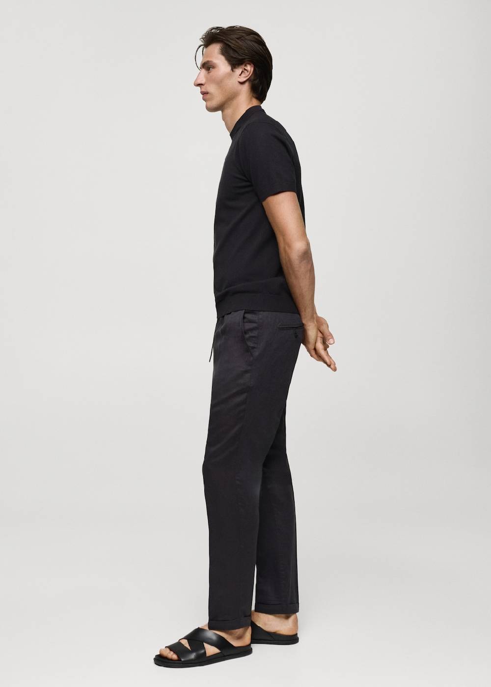 Mango Leinen-Tencel-Hose mit Kordelzug Sonderangebote