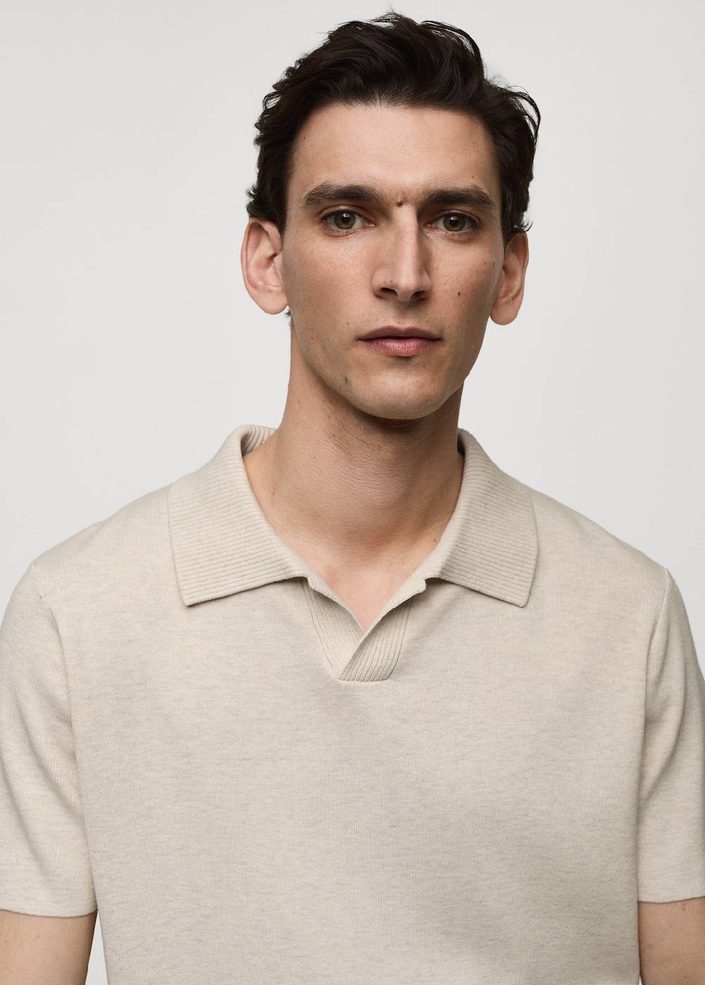 Mango Texturiertes Strick-Poloshirt aus Baumwolle Riesige Ersparnisse