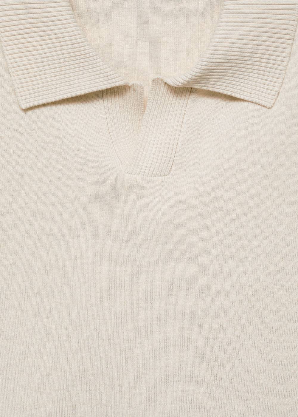 Mango Texturiertes Strick-Poloshirt aus Baumwolle Riesige Ersparnisse