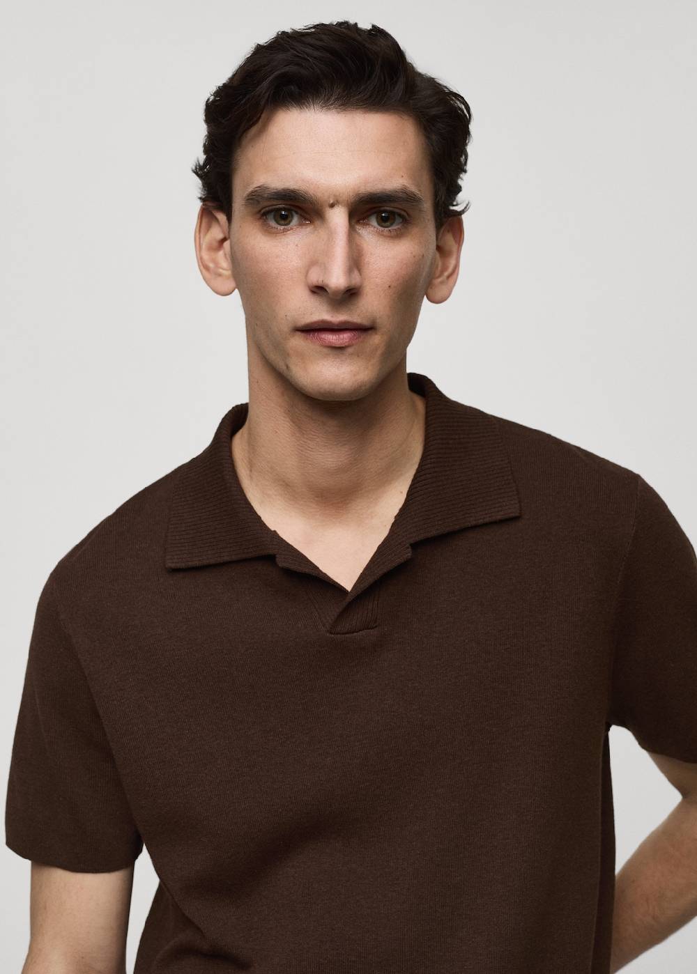 Mango Texturiertes Strick-Poloshirt aus Baumwolle Wochenangebot
