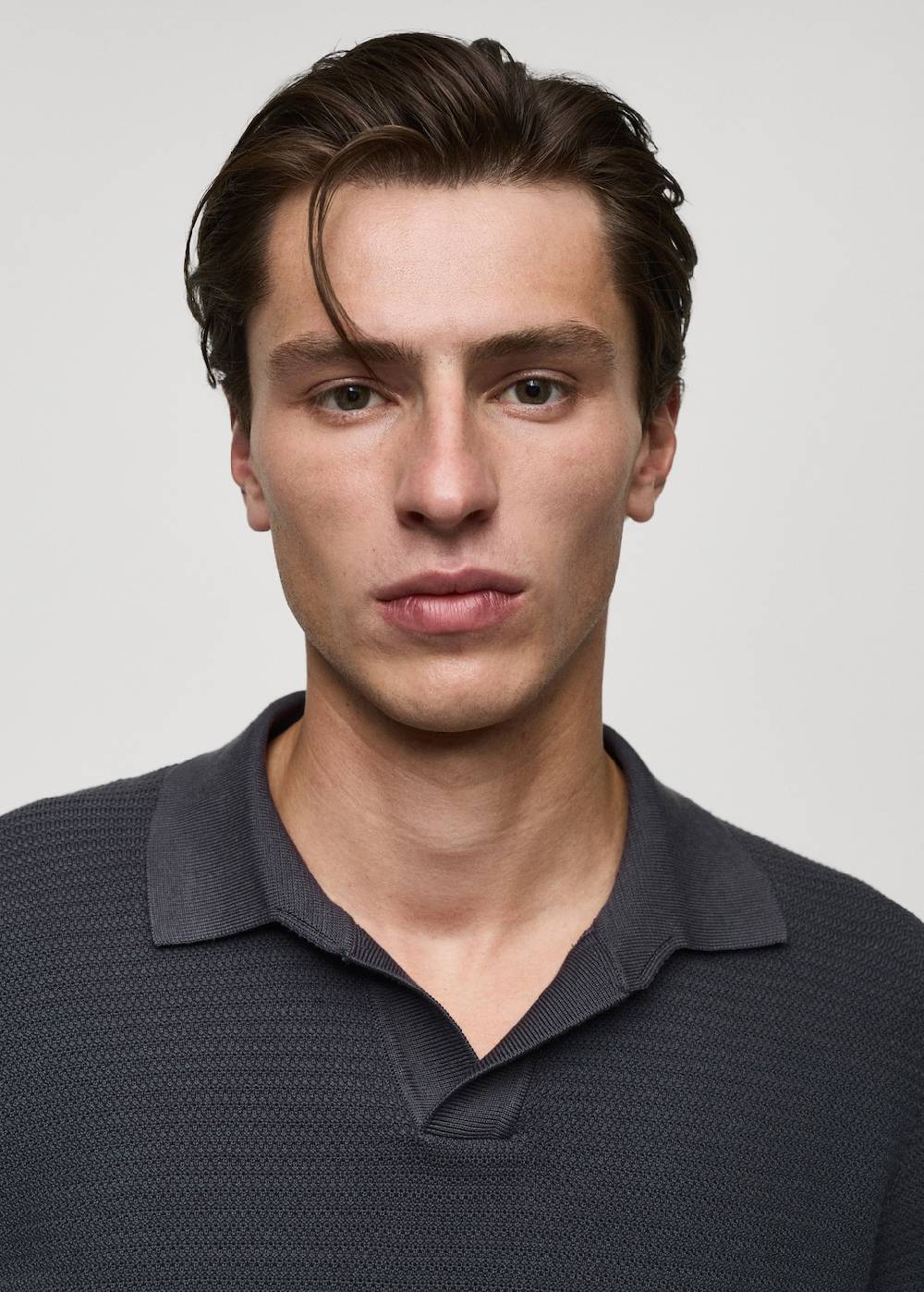 Mango Poloshirt aus Baumwolle mit Tencel in Flechtoptik Neueste Stile