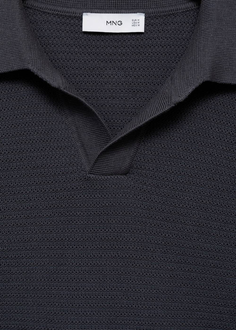 Mango Poloshirt aus Baumwolle mit Tencel in Flechtoptik Neueste Stile