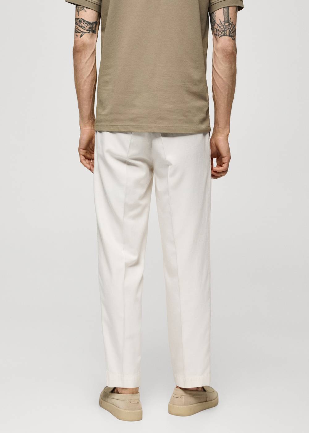 Mango Bundfaltenhose aus Lyocell mit Baumwolle Letzter Tag
