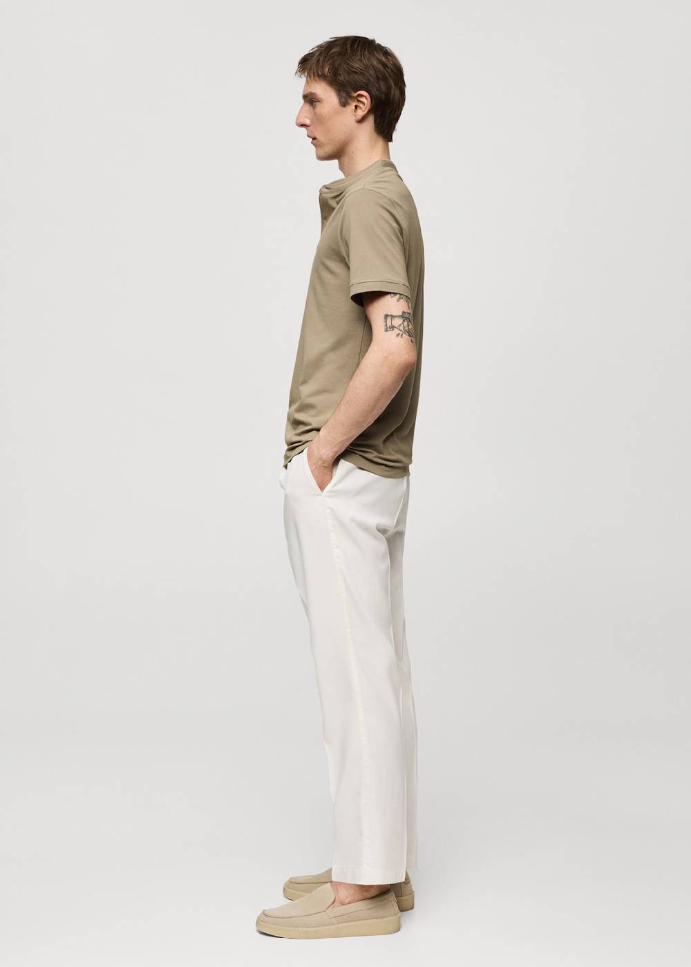 Mango Bundfaltenhose aus Lyocell mit Baumwolle Letzter Tag