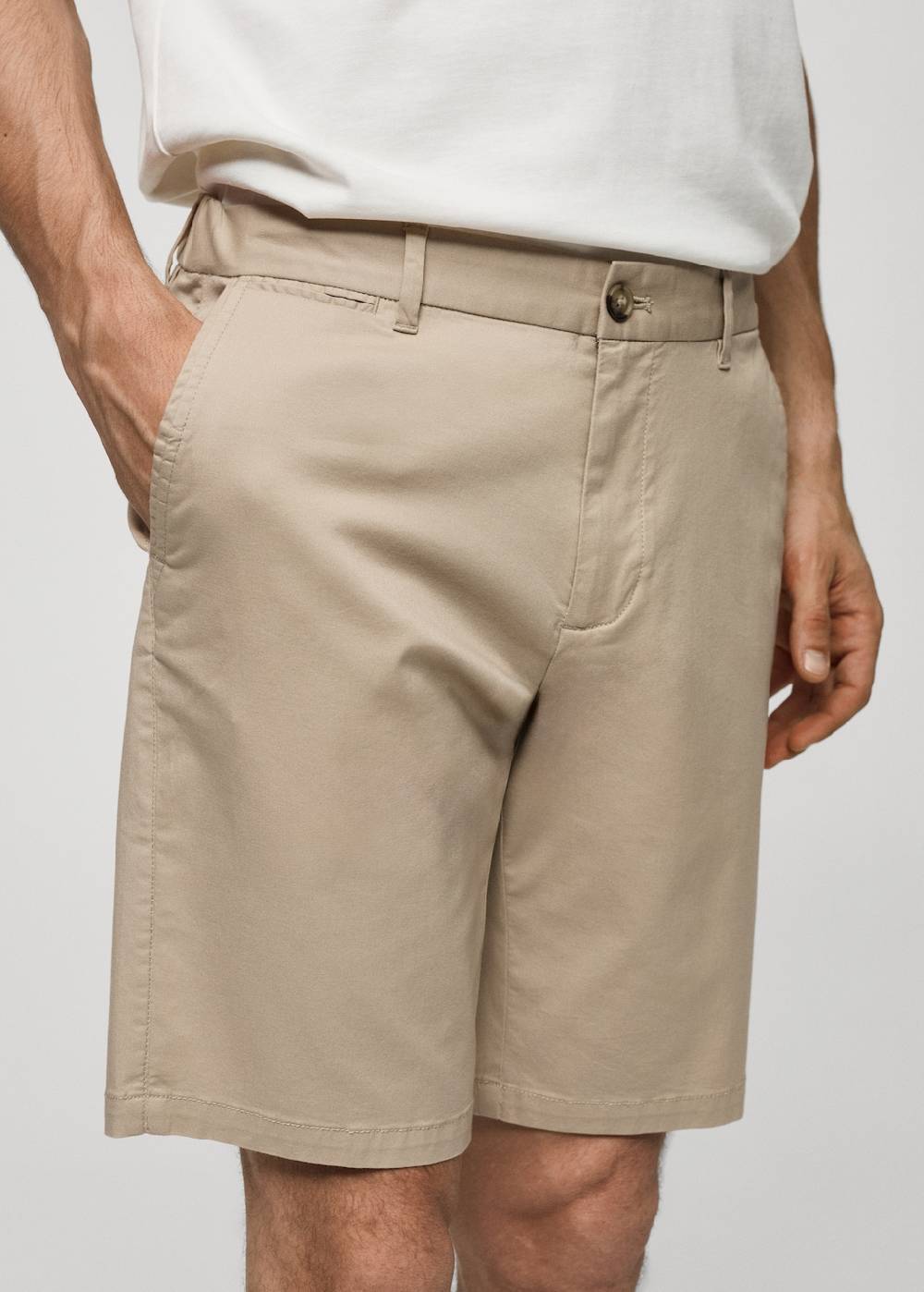 Mango Slim-Fit-Bermudashorts im Chino-Stil aus Baumwolle Bis zu 60% Rabatt