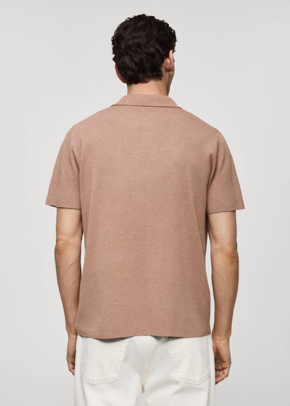 Mango Texturiertes Strick-Poloshirt aus Baumwolle Vierteljährliche Förderung