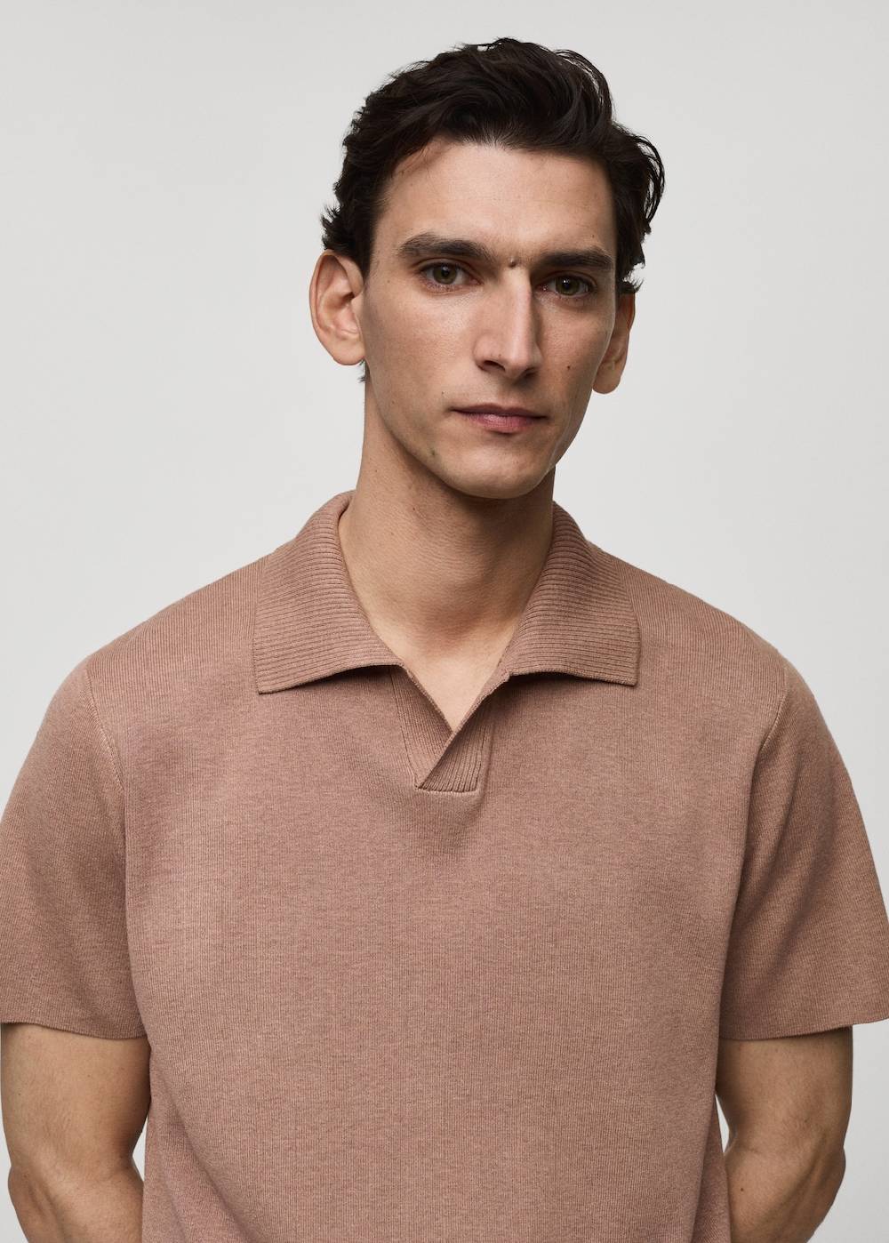 Mango Texturiertes Strick-Poloshirt aus Baumwolle Vierteljährliche Förderung