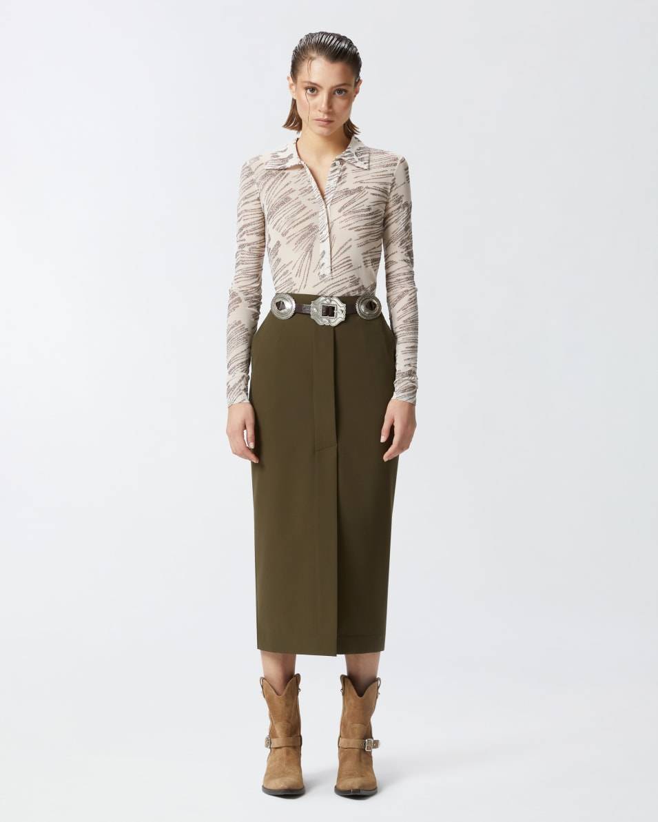 Pinko Langarm-Poloshirt mit Glitzerprint Online Shopping