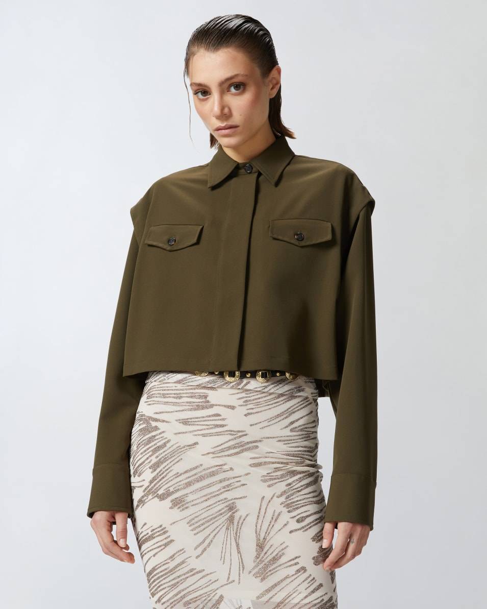 Pinko Kurze Hemdbluse mit Brusttaschen Exklusivangebot
