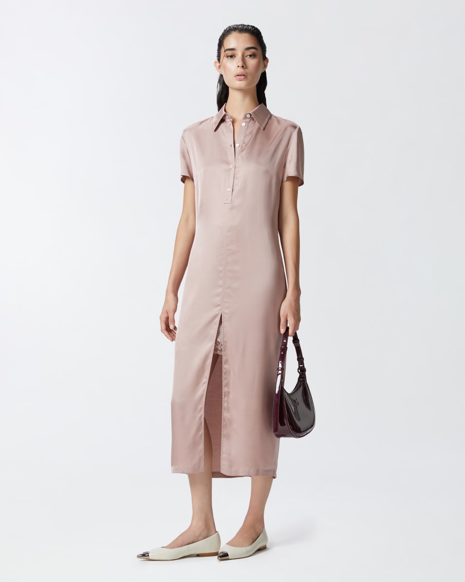 Pinko Midi-Polokleid aus gewaschenem Satin Weihnachtsangebot