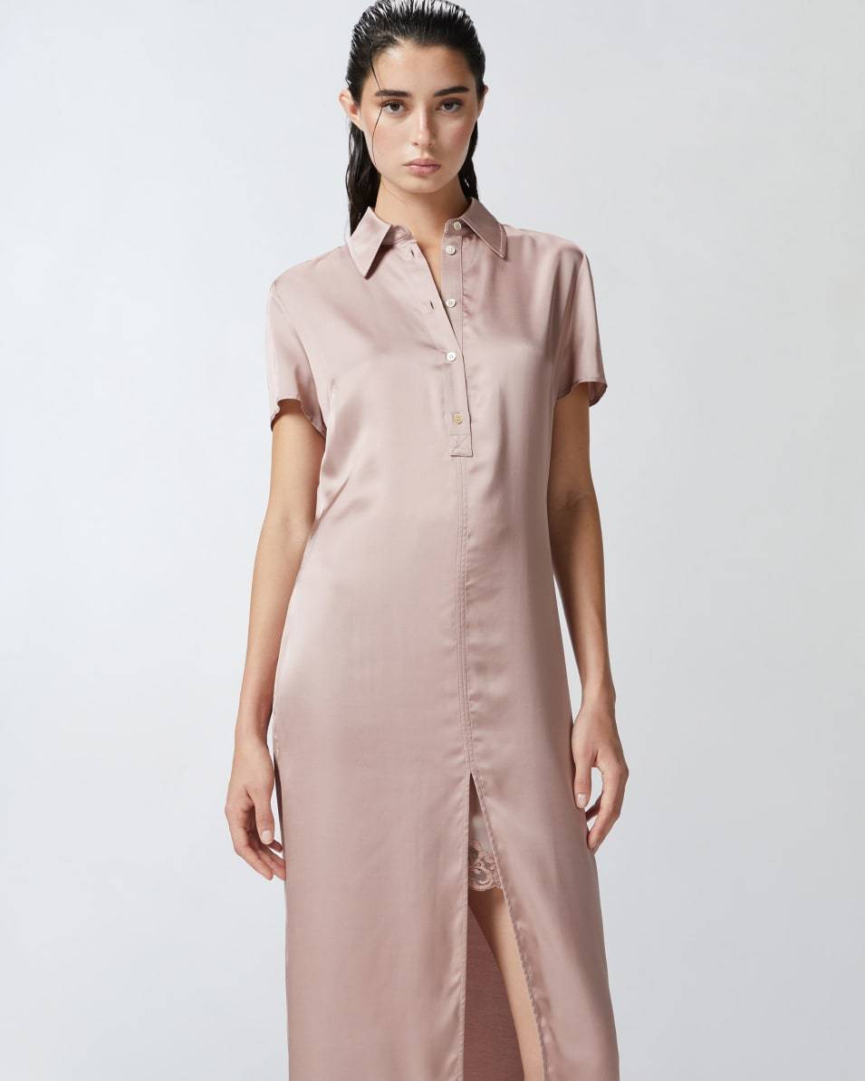 Pinko Midi-Polokleid aus gewaschenem Satin Weihnachtsangebot