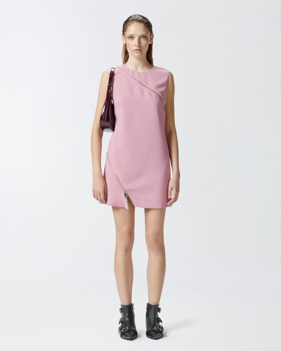 Pinko Kurzes Kleid mit asymmetrischem Reißverschluss Tägliche Deals