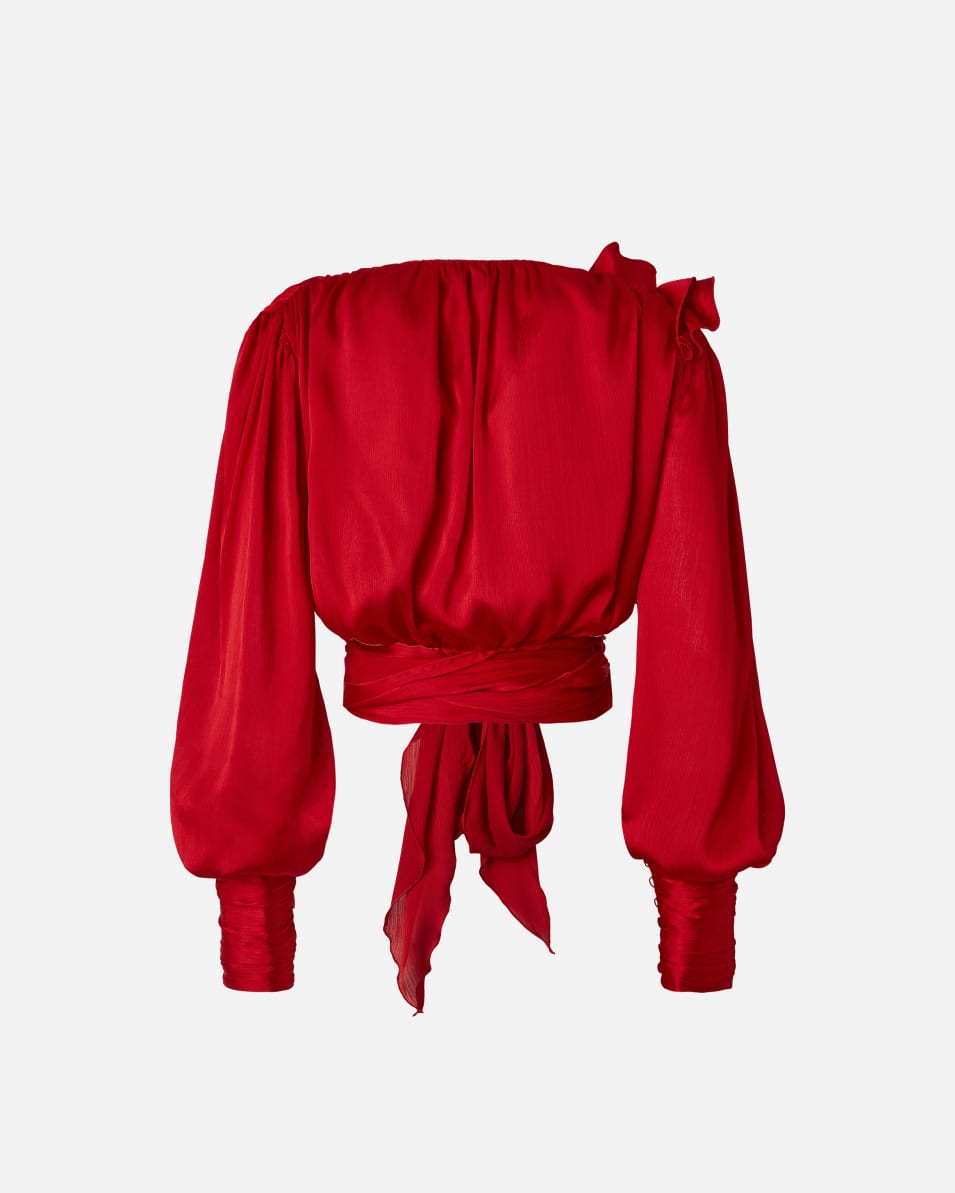Pinko Kurzbluse aus Satin mit Applikationen Kostenlose Rückgabe