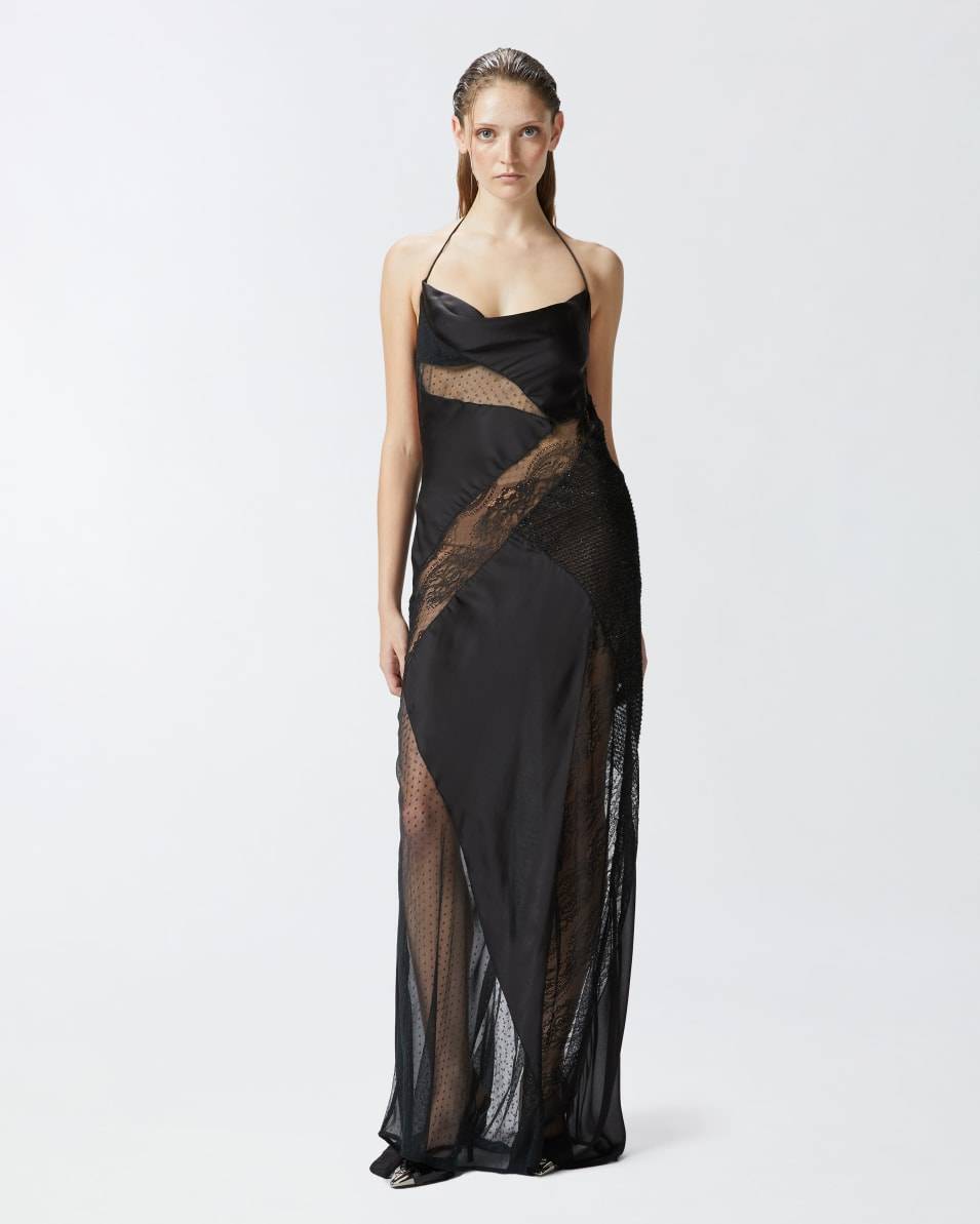 Pinko Elegantes langes Patchwork-Kleid JETZT KAUFEN