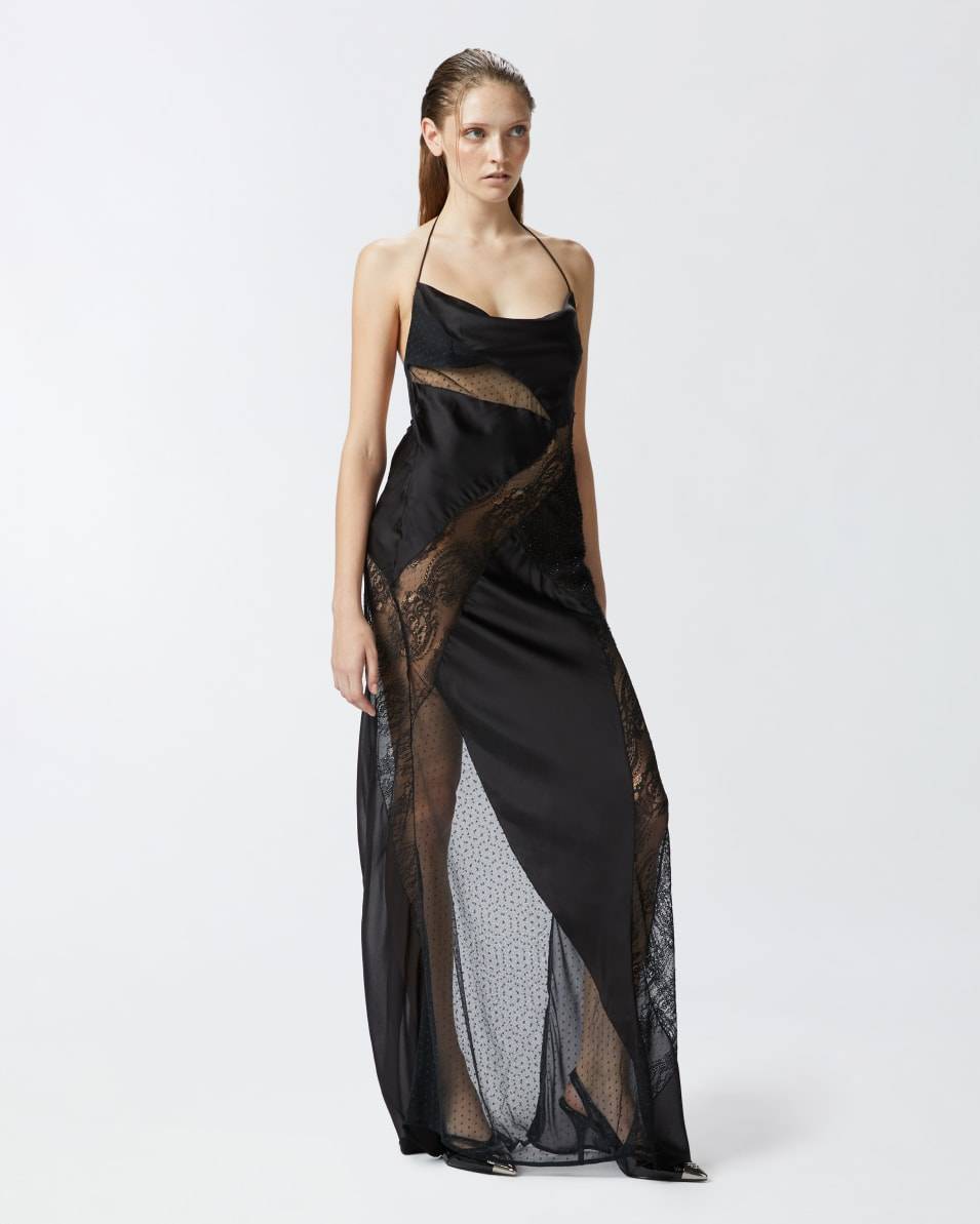 Pinko Elegantes langes Patchwork-Kleid JETZT KAUFEN