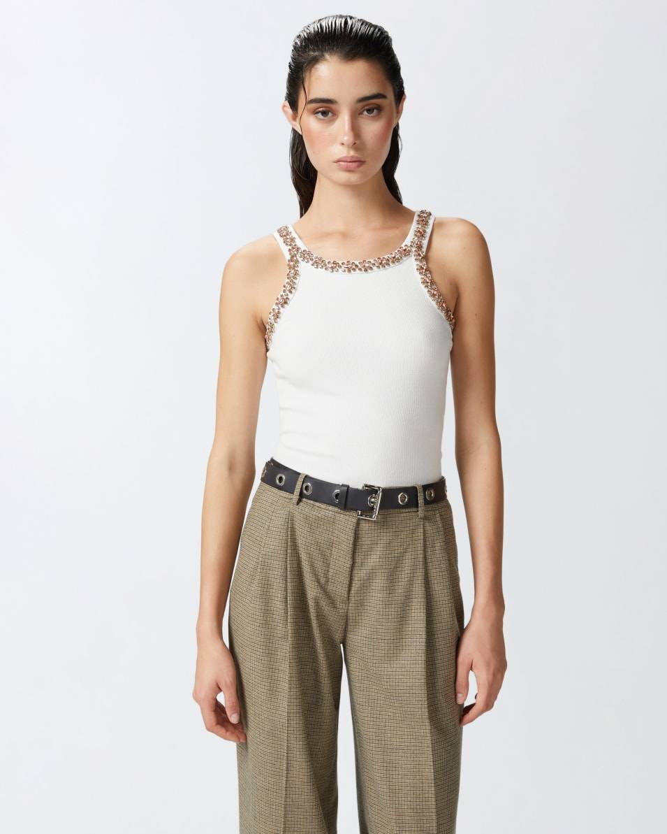Pinko Tanktop mit glänzender Stickerei Fabrik Onlineshop