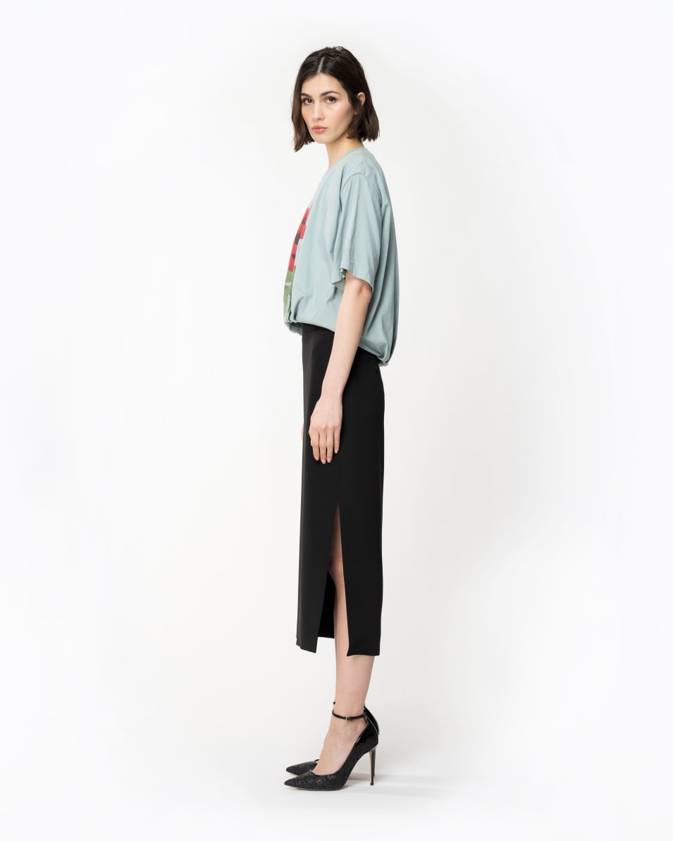 Pinko Cropped-T-Shirt mit Rosen-Print Weihnachtsangebot