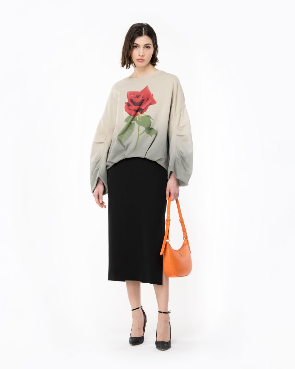 Pinko Farbverlauf-Sweatshirt mit Rosen-Print Jubiläumsangebot