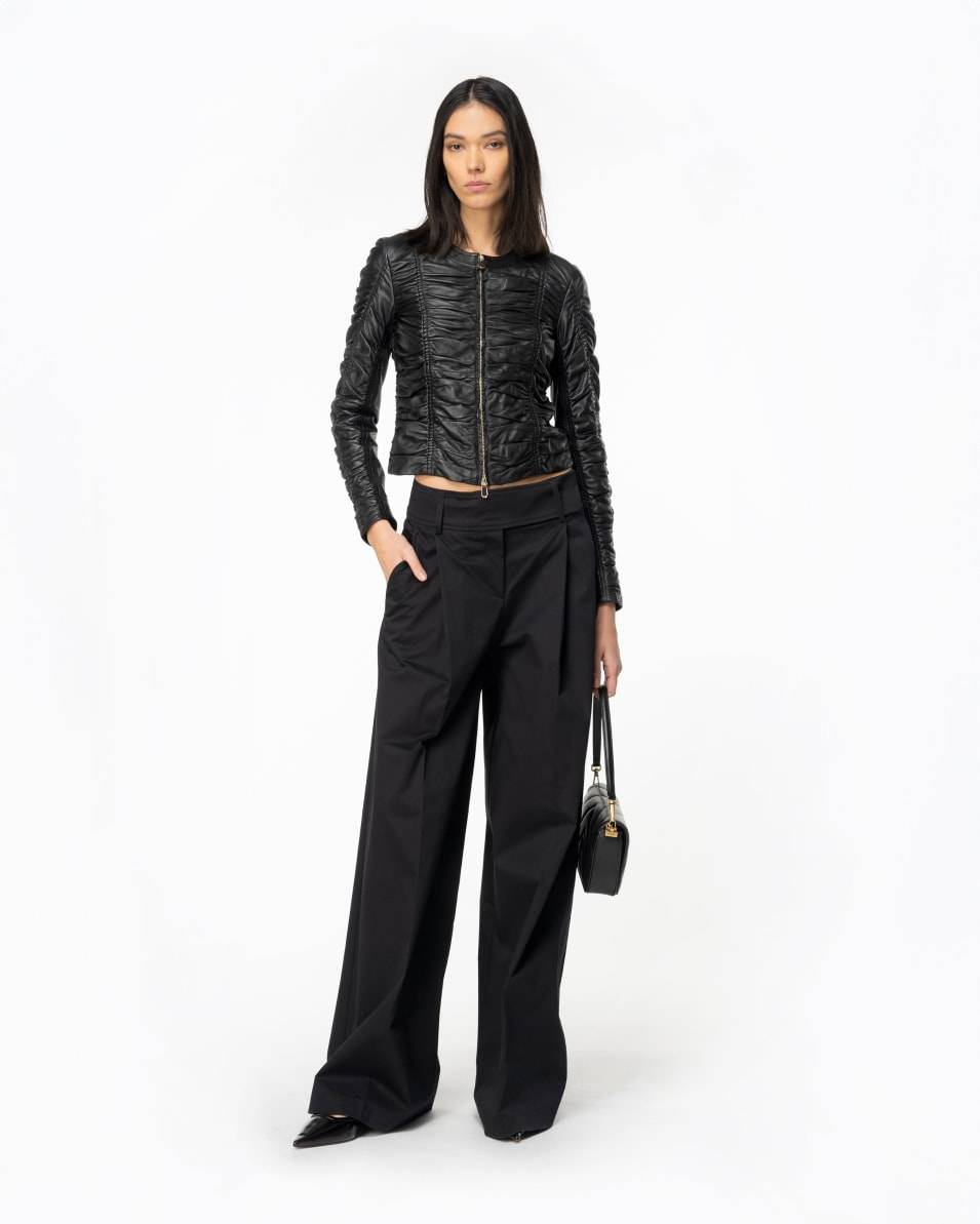 Pinko Jacke aus gerafftem Nappaleder Online Outlet