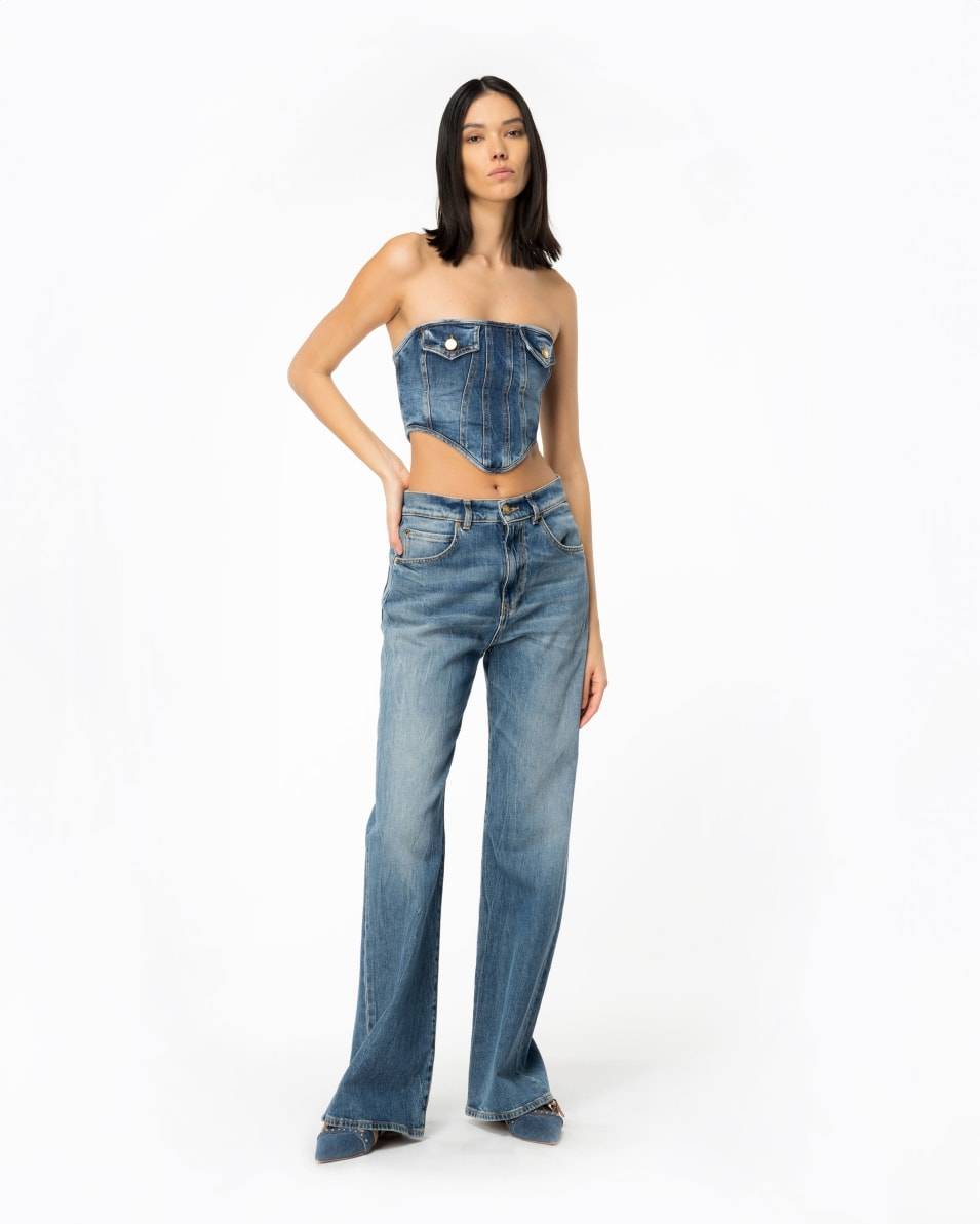 Pinko Wide-Leg-Jeans aus Vintage-Denim Kostenlose Rückgabe