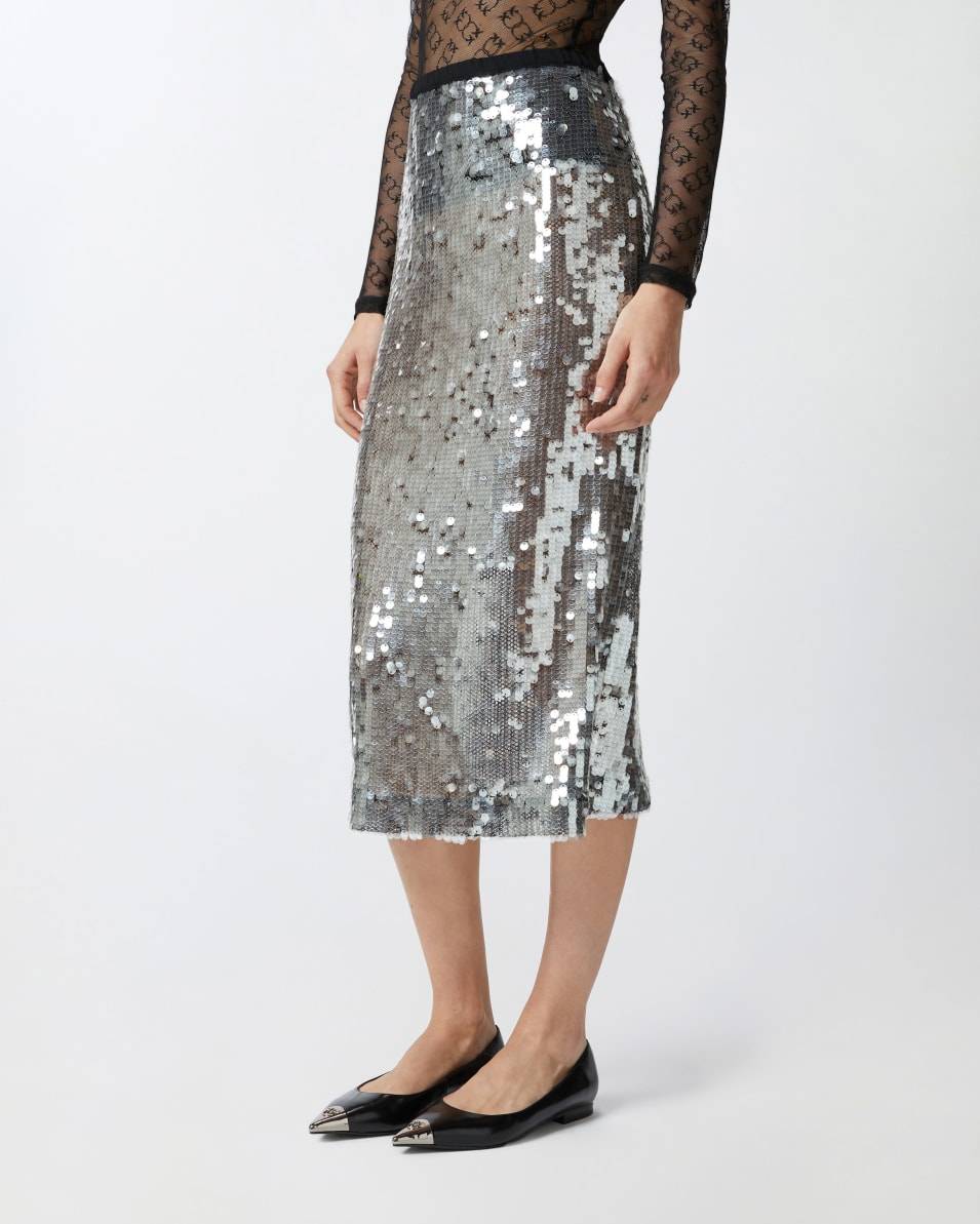 Pinko Bleistiftrock aus paillettenbesetztem Mesh-Gewebe Cyber Monday
