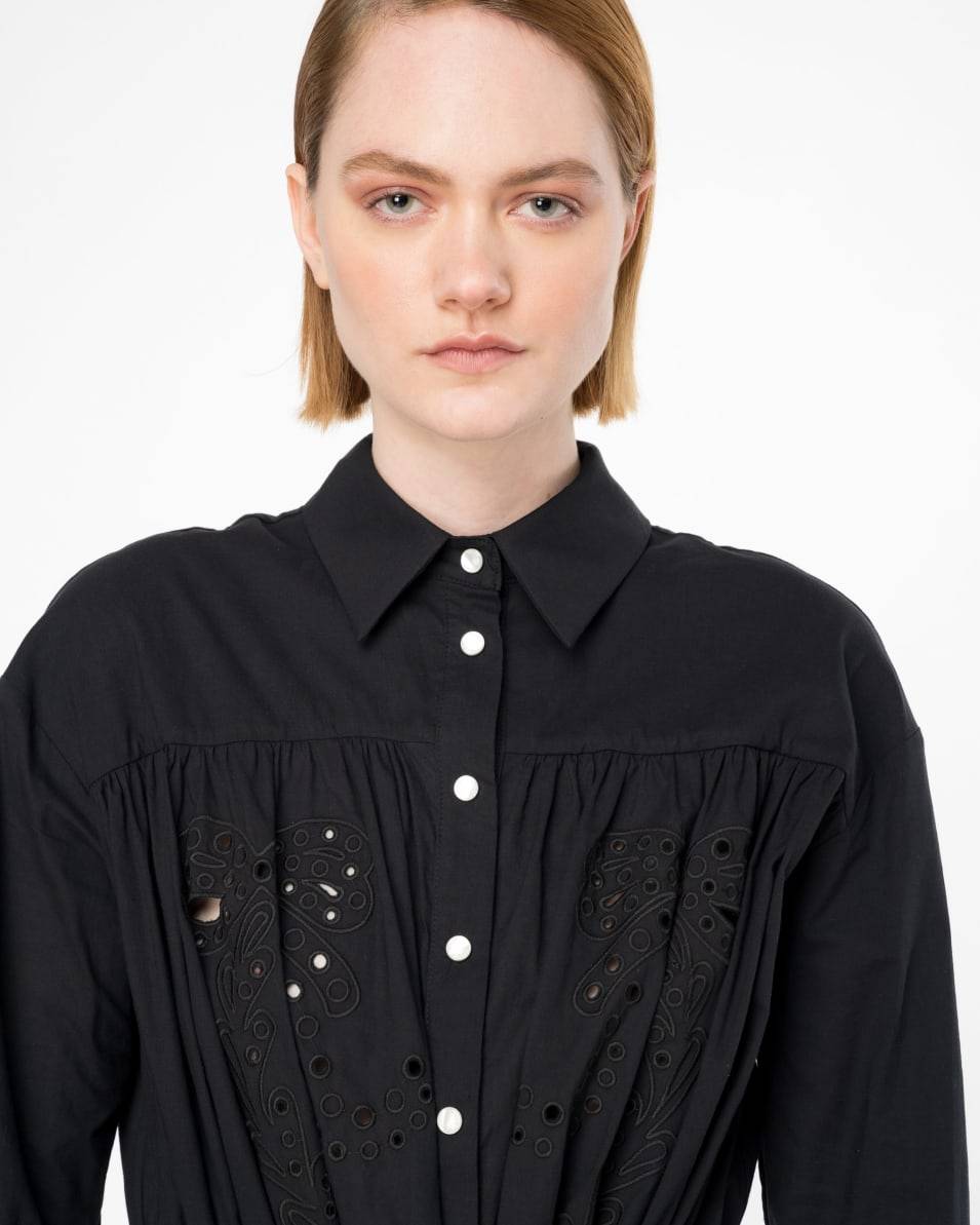 Pinko Hemdblusenkleid mit Lochspitze im Rodeo-Stil Heißer Verkauf