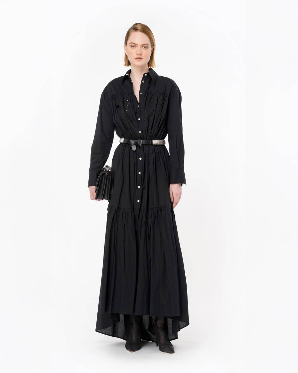 Pinko Hemdblusenkleid mit Lochspitze im Rodeo-Stil Heißer Verkauf