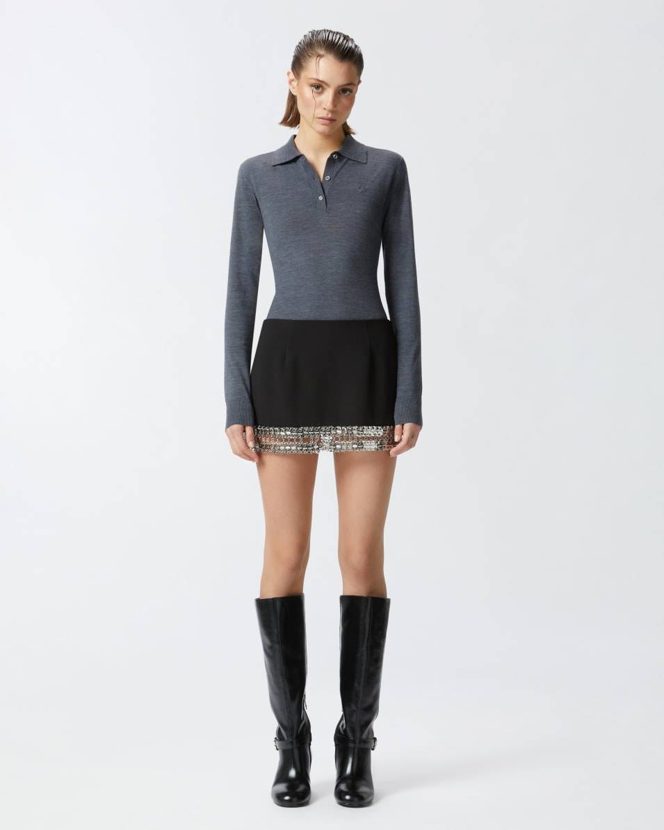 Pinko Minirock aus Crêpe mit Metallic-Stickerei am Saum Angebote