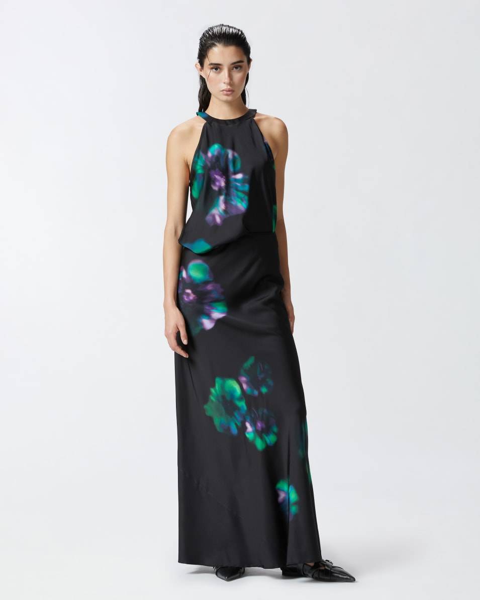 Pinko Ärmelloses Top aus Satin mit Blumenprint Fabrikpreis