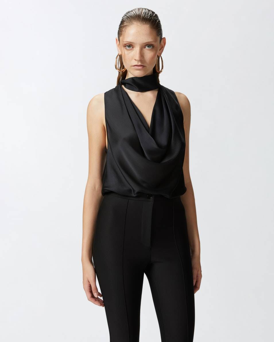 Pinko Drapiertes Top aus gekräuseltem Satin Sonderangebot