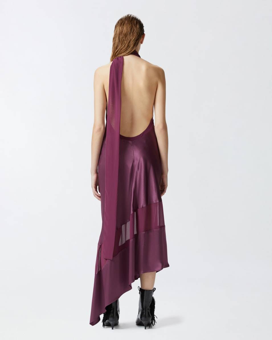 Pinko Rückenfreies Kleid aus Satin und Georgette Preisnachlass