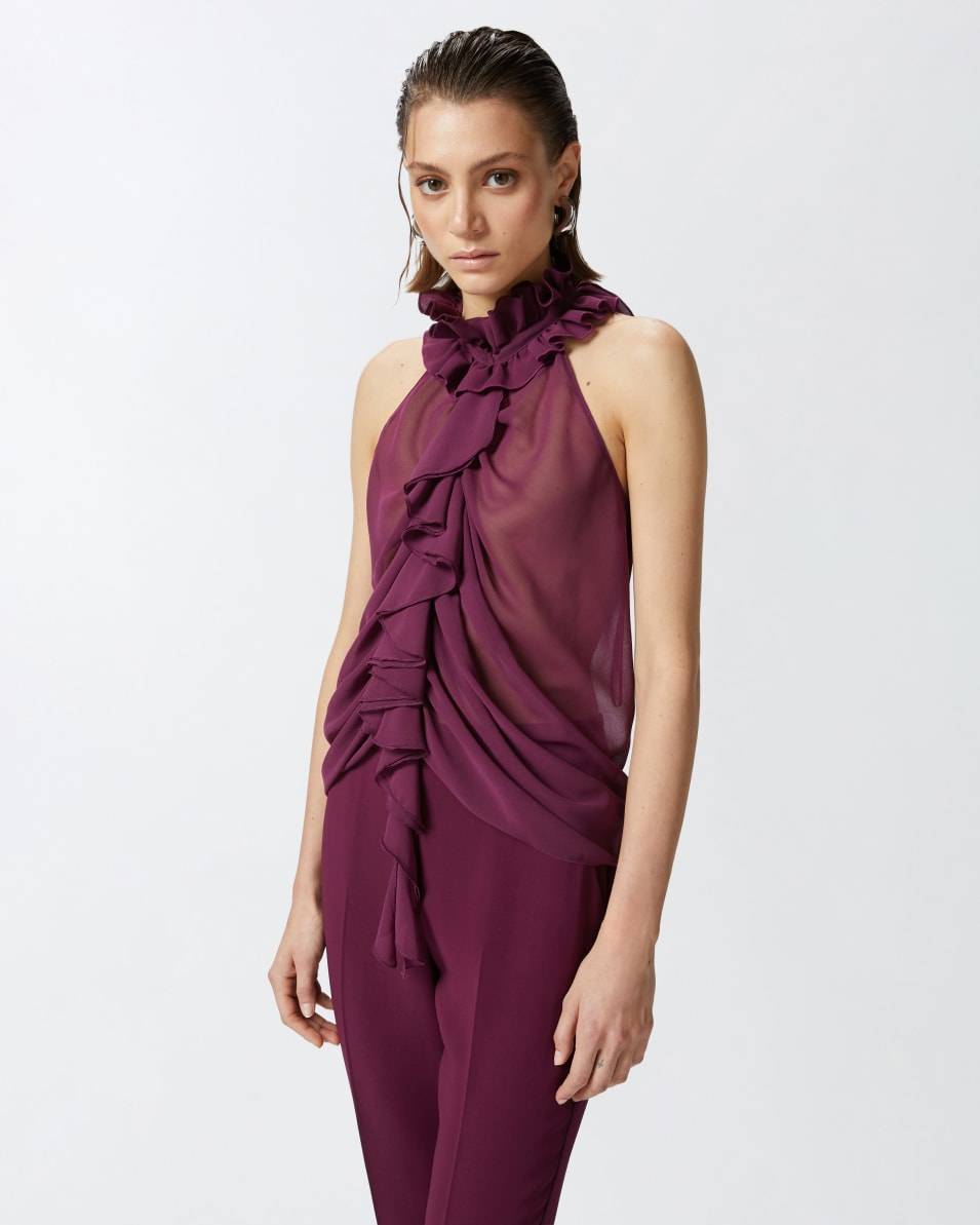 Pinko Georgette-Top mit Rüschen Cyber Monday