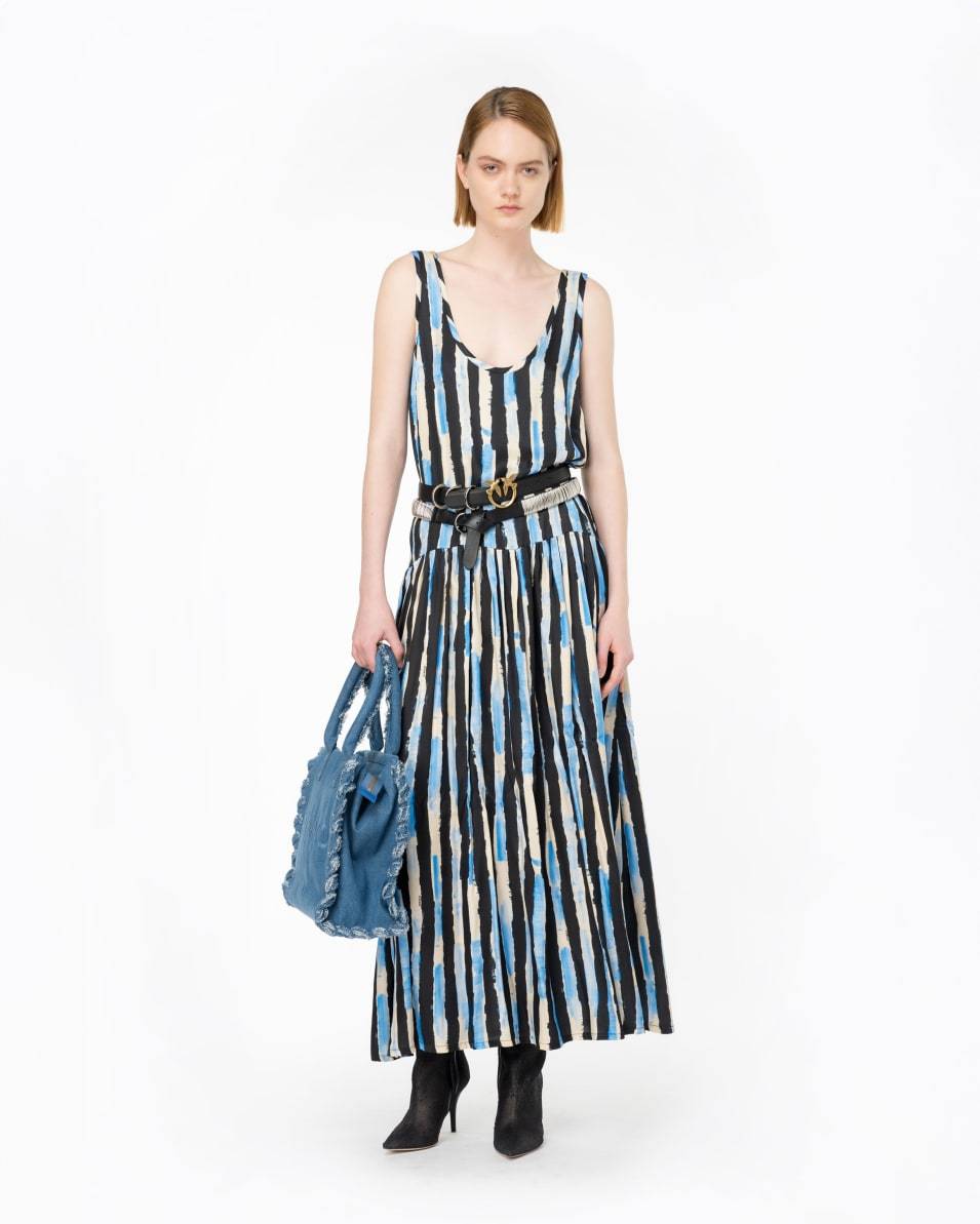 Pinko Langes Kleid mit Pinselstrich-Print Jubiläumsangebot