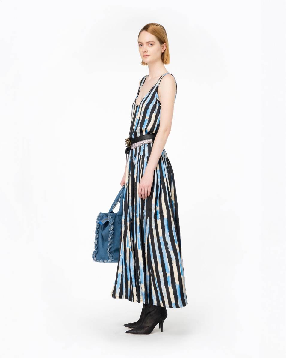 Pinko Langes Kleid mit Pinselstrich-Print Jubiläumsangebot