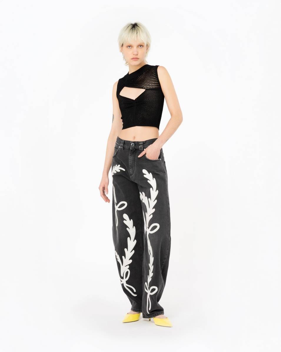 Pinko Crop-Top Netzgewebe Rabatte dieses Monats