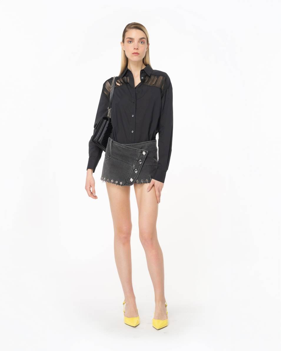 Pinko Musselin-Hemdbluse mit Fransen Verkauf
