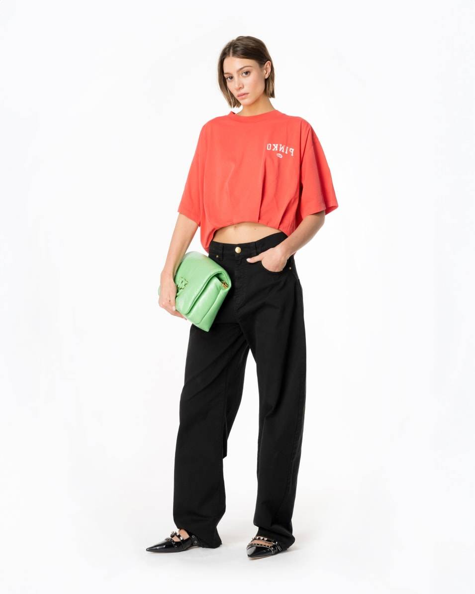Pinko Cropped-T-Shirt mit Logoprint Angebote
