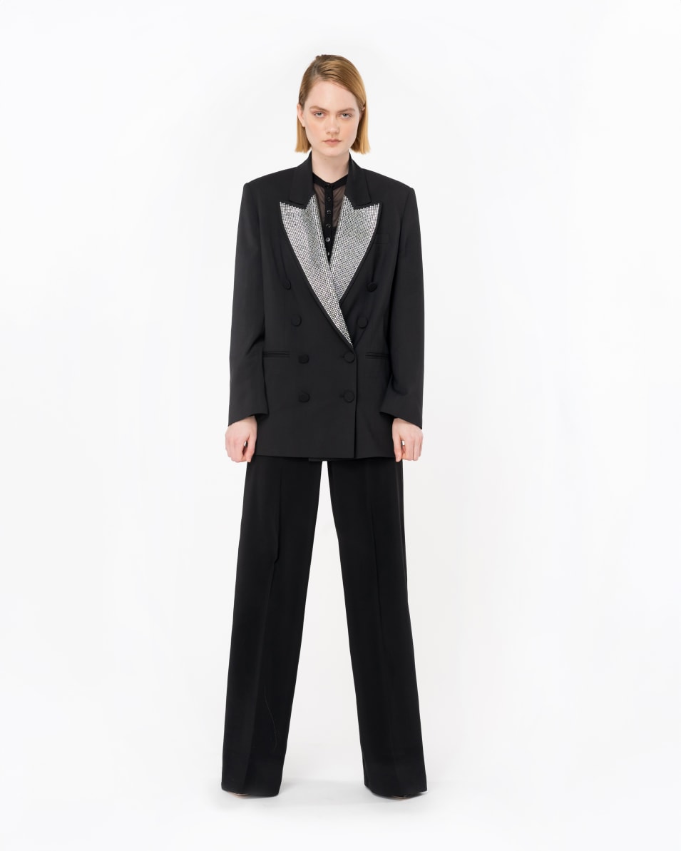 Pinko Zweireihiger Blazer mit strassbesetztem Revers Meist gekauft