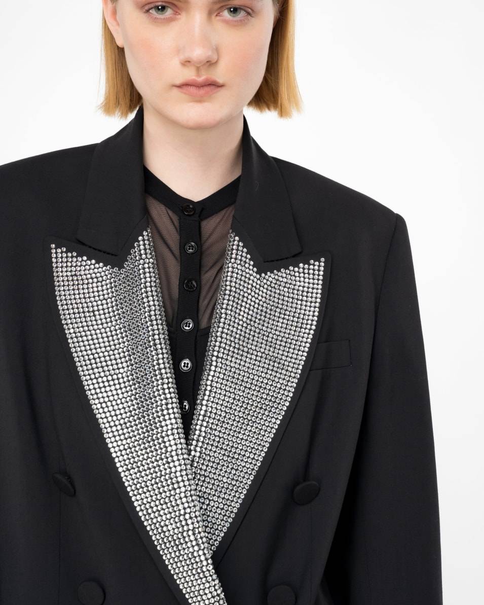 Pinko Zweireihiger Blazer mit strassbesetztem Revers Meist gekauft