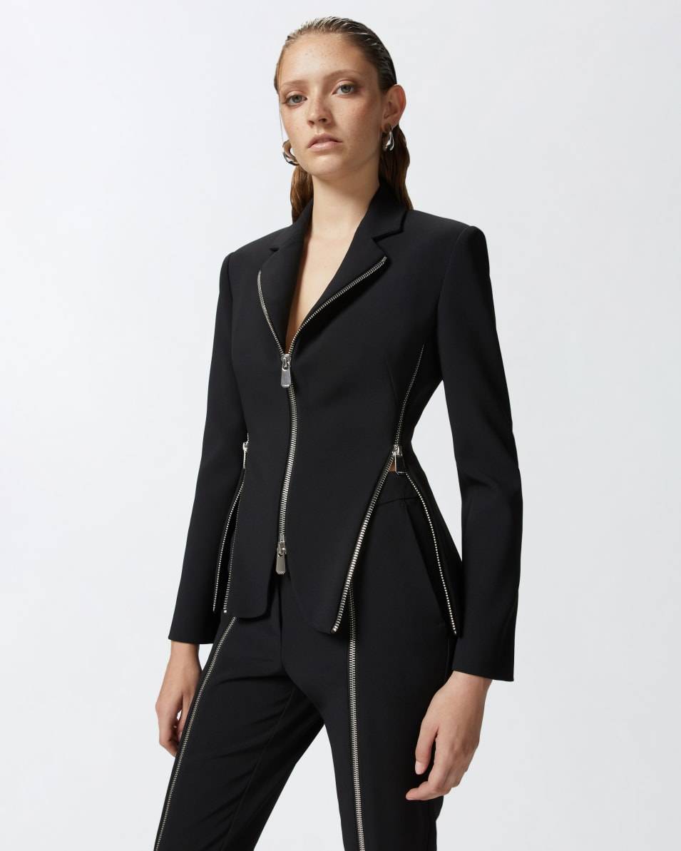 Pinko Jacke aus Crêpe-Stoff mit Metallreißverschlüssen Neuheiten
