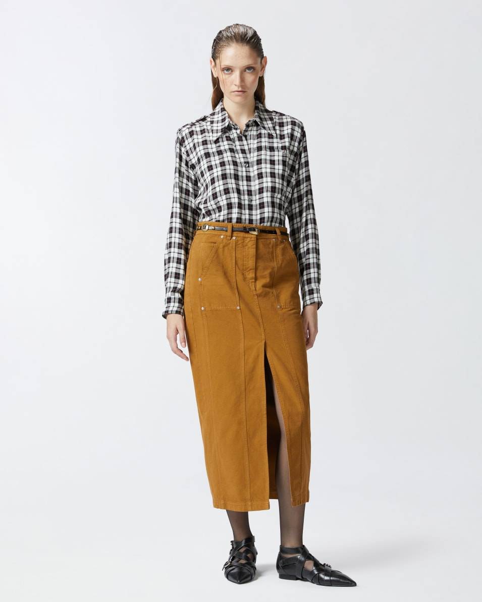 Pinko Langer Rock aus Baumwolle in Workwear-Optik Saisonale Angebote