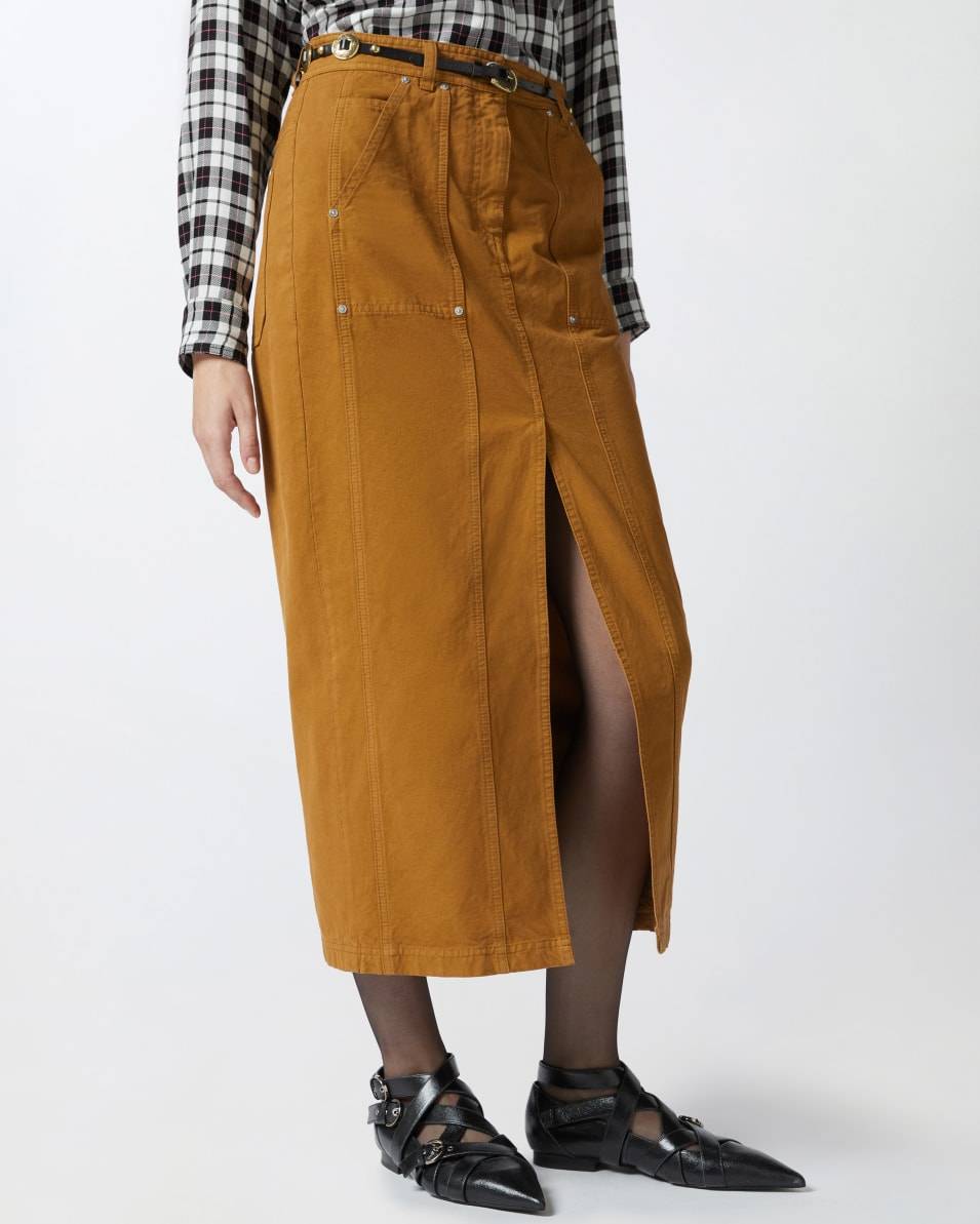 Pinko Langer Rock aus Baumwolle in Workwear-Optik Saisonale Angebote