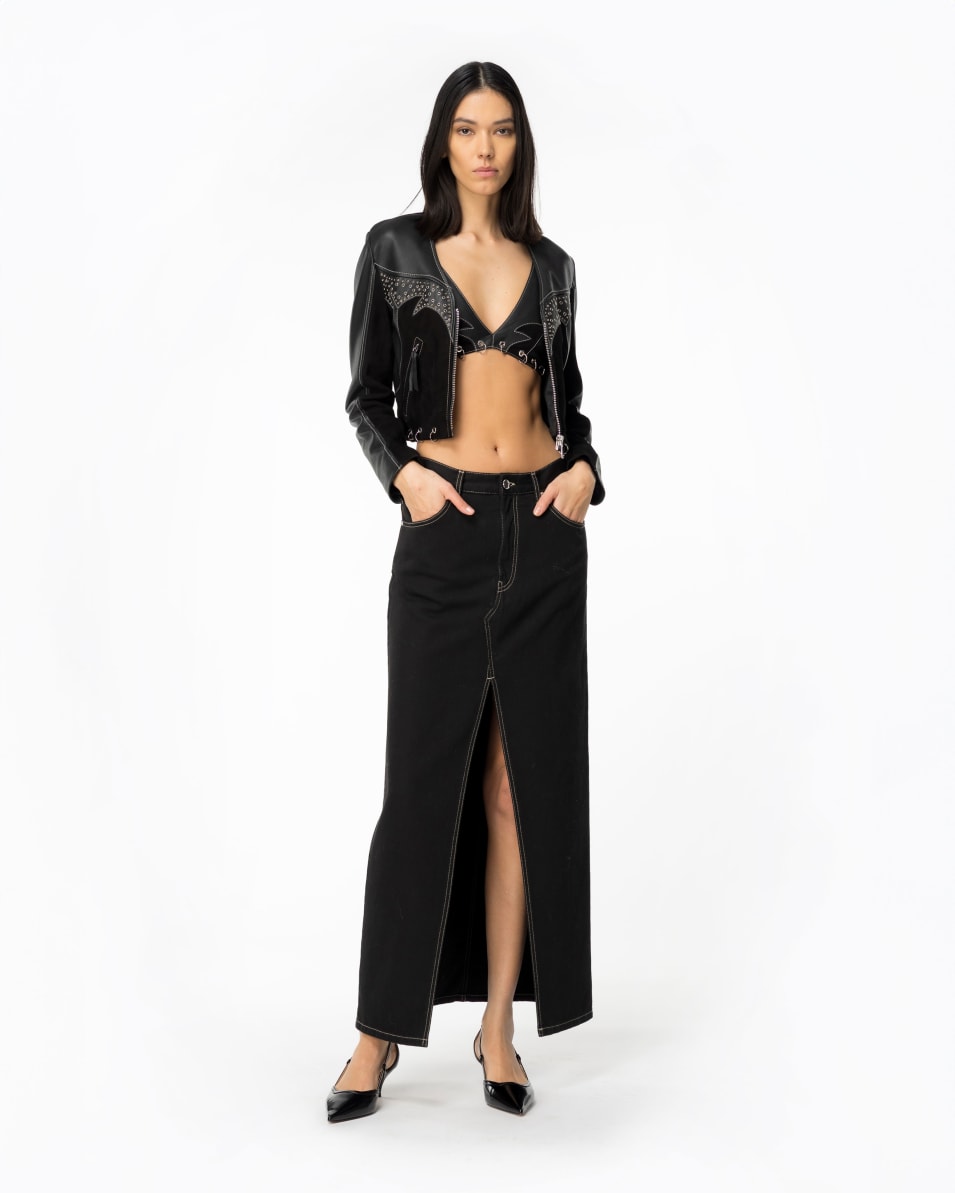 Pinko Rodeo-Top aus Leder und Veloursleder Letzte 3 Tage